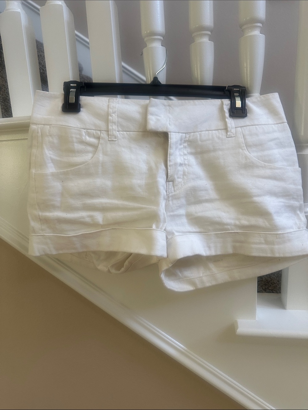 Arden B White Cotton Blend Shorts